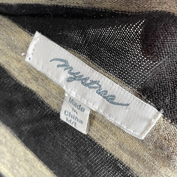 Mystree Sweater Womens Medium Large black brown cardigan anthropologie boho wrap - Picture 4 of 9